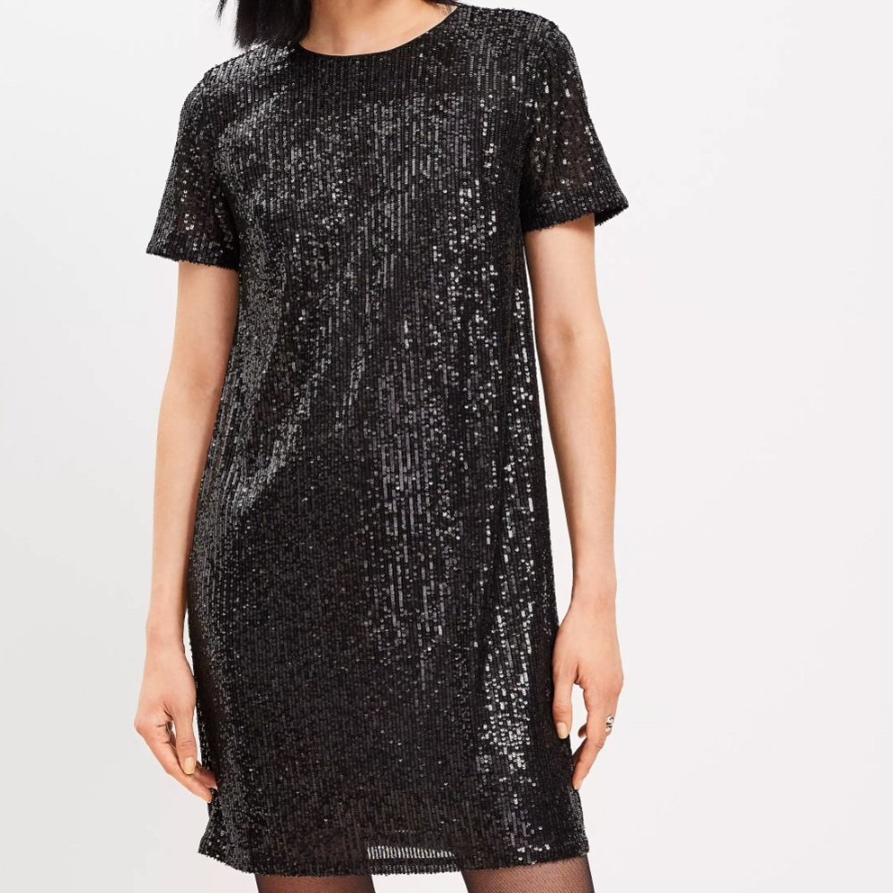 Elegant Black Sequin Dress